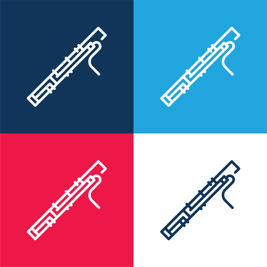 Bassoon blue and red four color minimal icon set