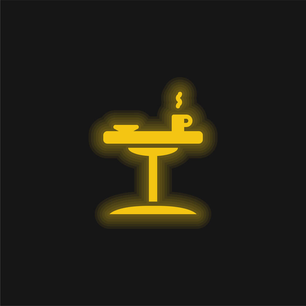 Bedside Table yellow glowing neon icon