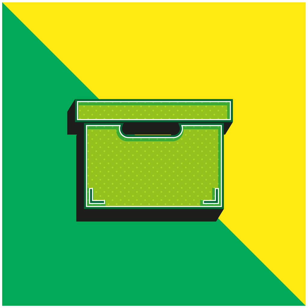 Black Box For Storage And Organization Of Things Green and yellow modern 3d vector icon logo