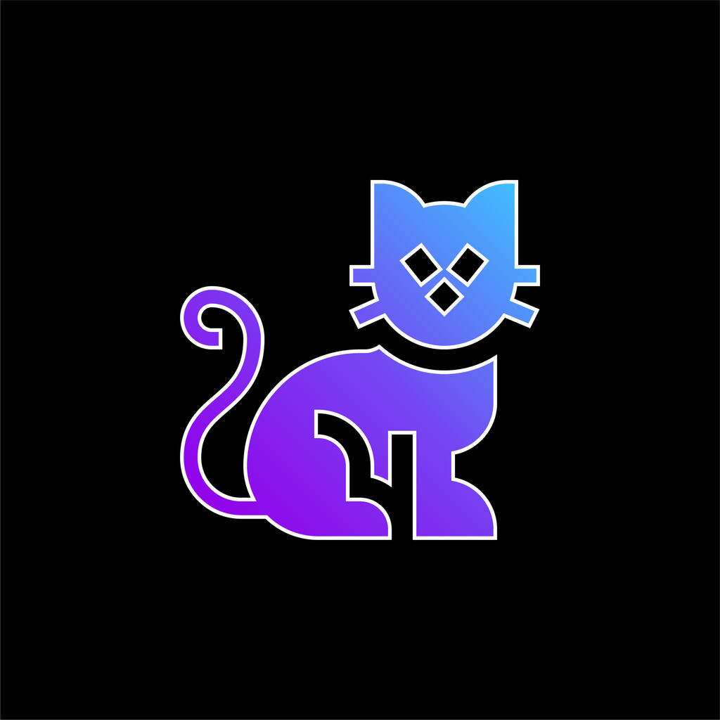 Black Cat blue gradient vector icon