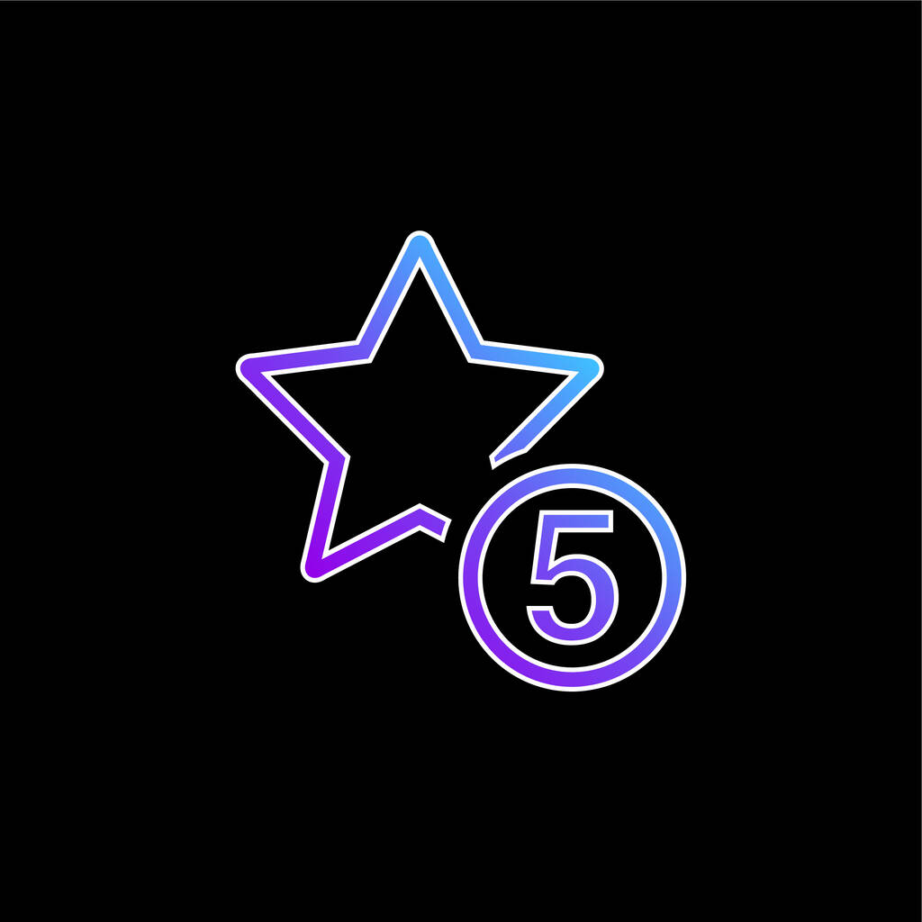 5 Stars Sign blue gradient vector icon