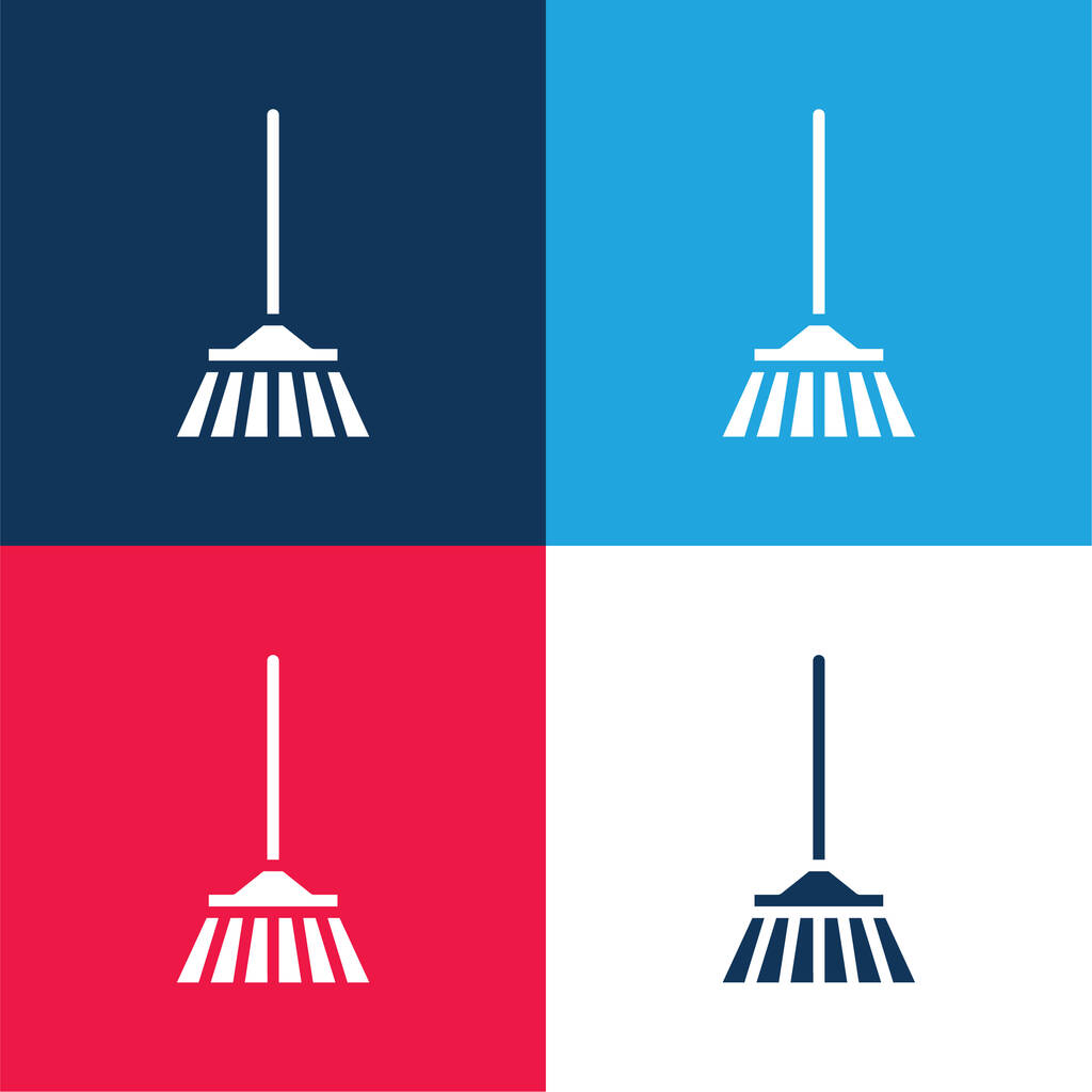 Bloom blue and red four color minimal icon set
