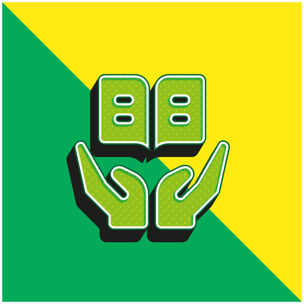 Book Green and yellow modern 3d vector icon logo