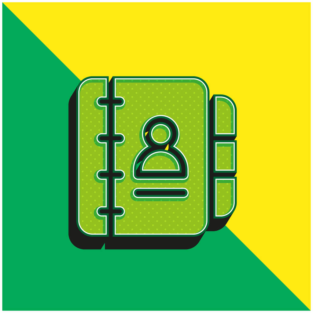 Agenda Green and yellow modern 3d vector icon logo