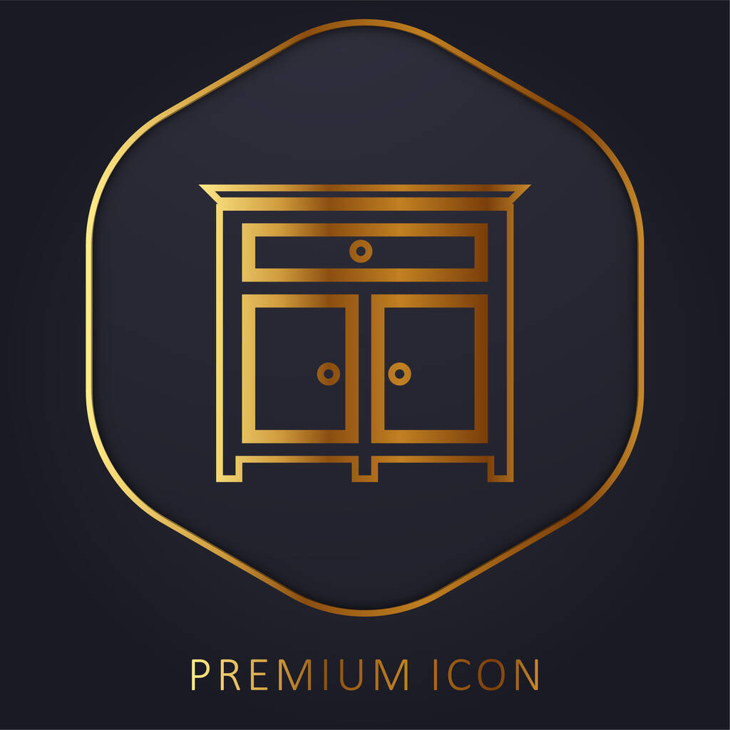 Bedroom Drawer Furniture golden line premium logo or icon