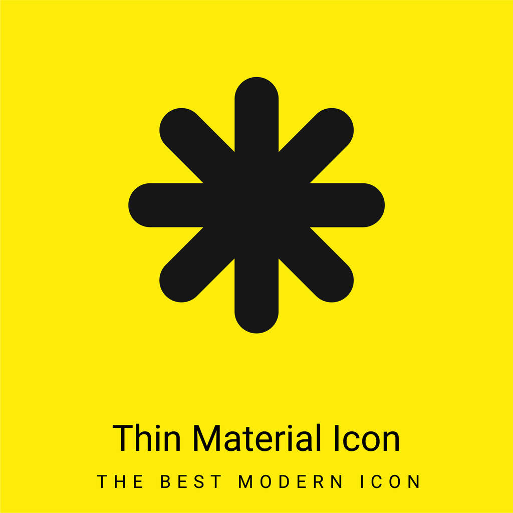 Asterisk Black Star Shape minimal bright yellow material icon
