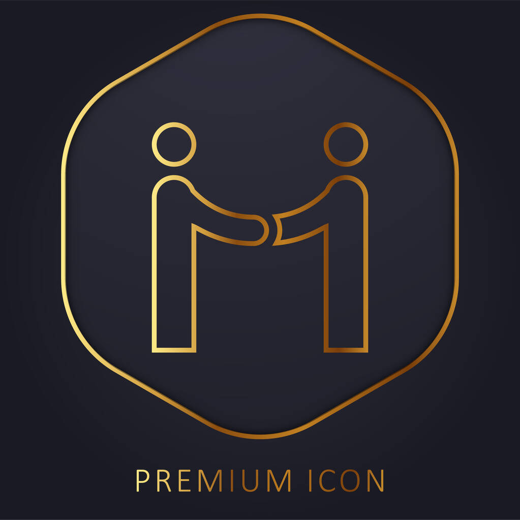 Agreement golden line premium logo or icon