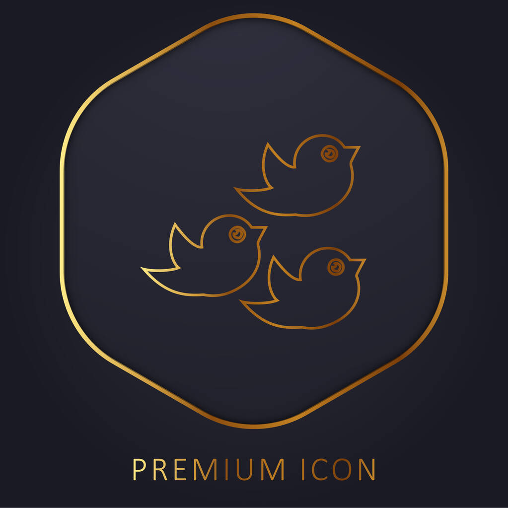 Birds Group golden line premium logo or icon