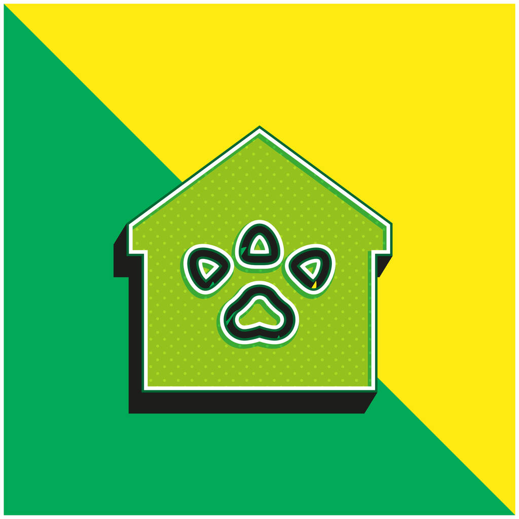 Animal Shelter Green and yellow modern 3d vector icon logo
