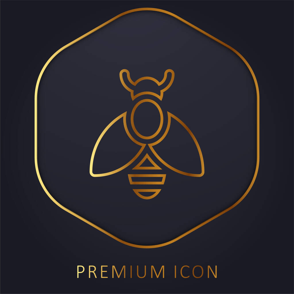 Bee golden line premium logo or icon