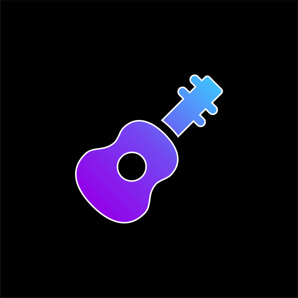 Acoustic Guitar blue gradient vector icon
