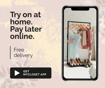 Online Shop Ad with Closet on Phonescreen
