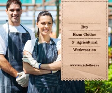 Agricultural Workwear Ad Confident Farmers in Greenhouse