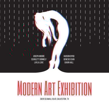 Modern Art Exhibition Announcement with Female Silhouette
