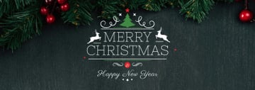 Christmas greeting Fir Tree Branches