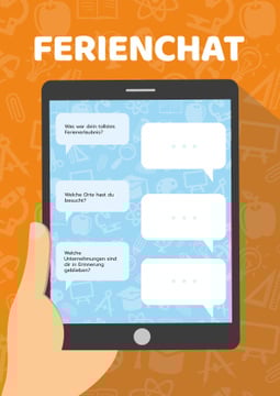 Holiday Chat on Tablet Screen | Poster Template