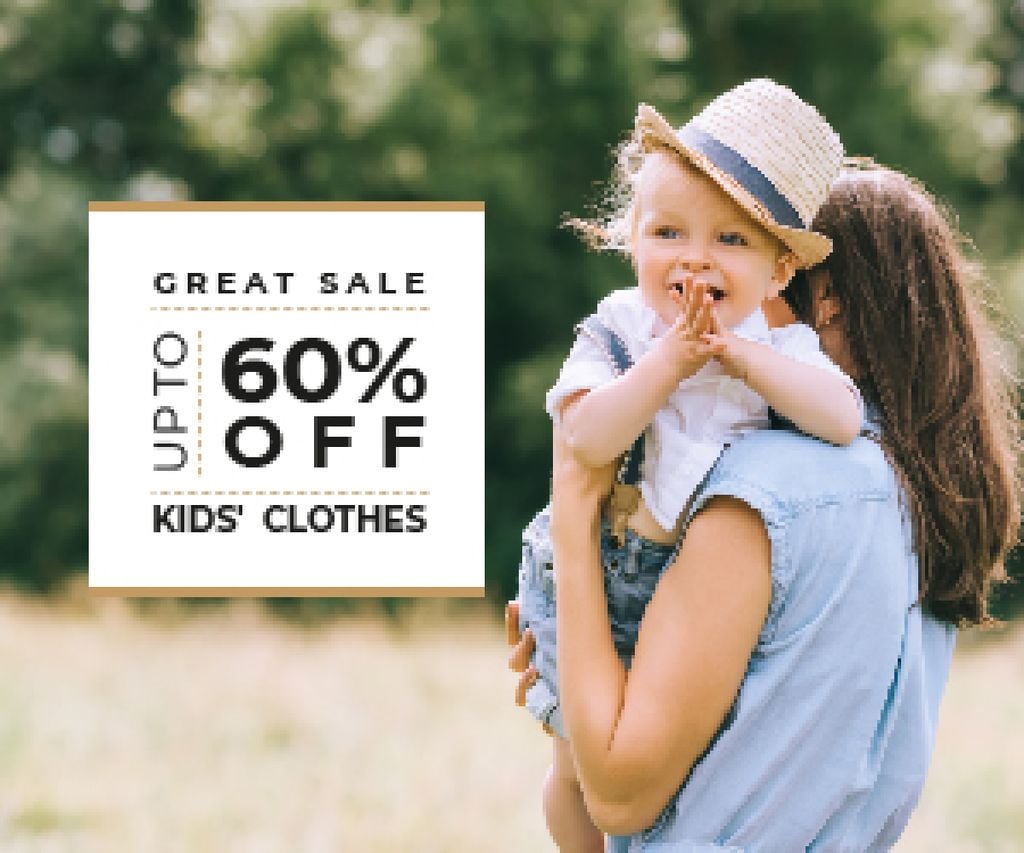 Kid's Clothes Sale Happy Mother with Her Daughter — Create a Design Kid's Clothes Sale Happy Mother with Her Daughter — Create a Design