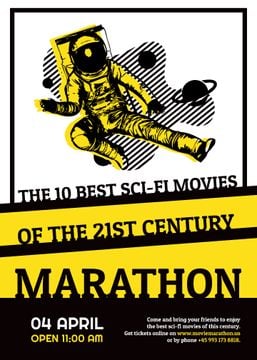 Sci-fi movies marathon poster with spaceman