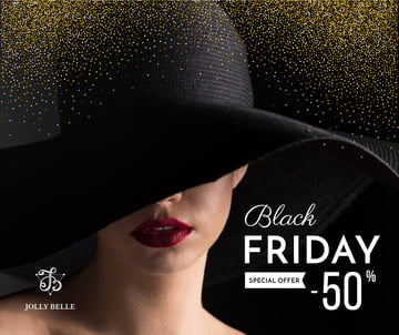 Black Friday Sale with Woman in hat