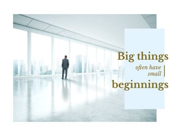 Inspiration Quote with Businessman on City Background