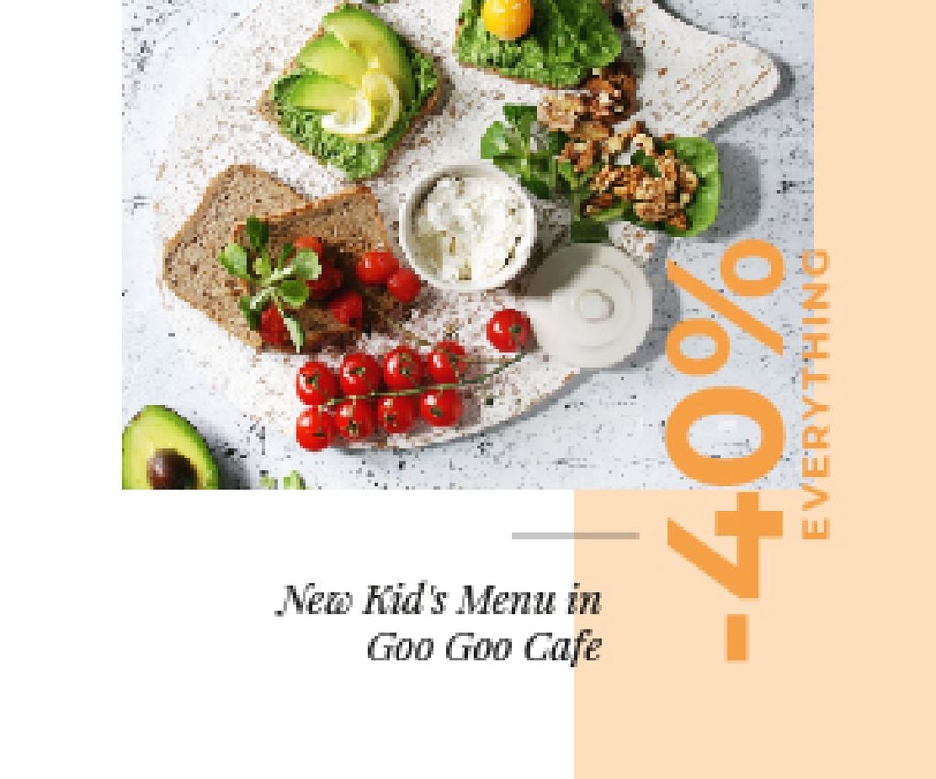 Kid's Menu Offer Healthy Food Set — Створити дизайн Kid's Menu Offer Healthy Food Set — Створити дизайн