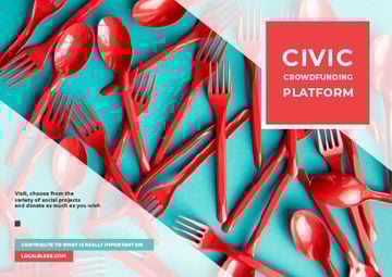 Crowdfunding Platform with Red Plastic Tableware