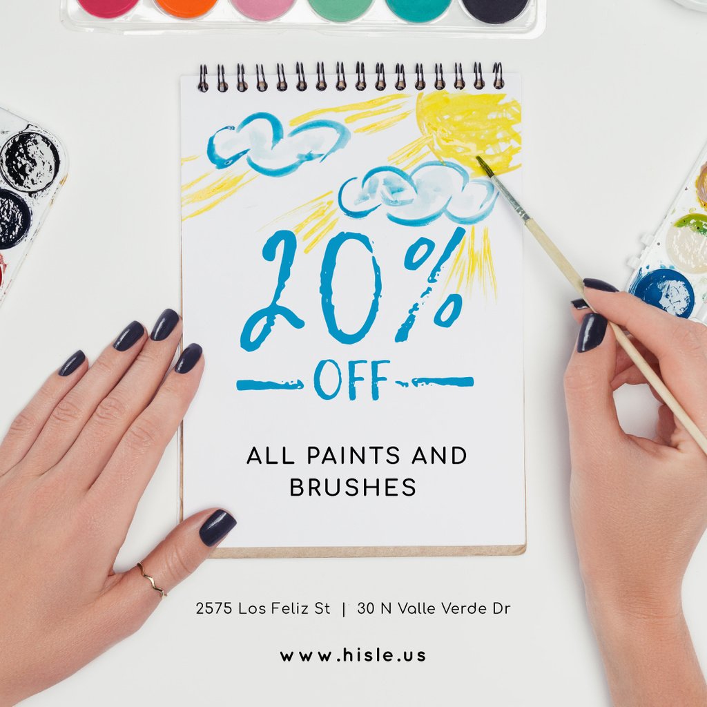 Girl drawing with Paints — Crea un design Girl drawing with Paints — Crea un design