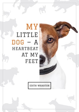 Poster with cute Jack Russel and quotation "My little dog - a heartbeat at my feet"