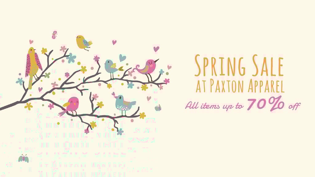 Spring Sale Birds Signing on Tree Branch — Створити дизайн Spring Sale Birds Signing on Tree Branch — Створити дизайн