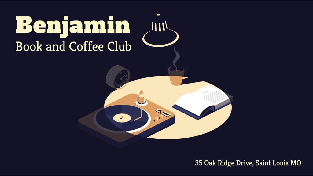 Vinyl player and book on table — Crear un diseño Vinyl player and book on table — Crear un diseño