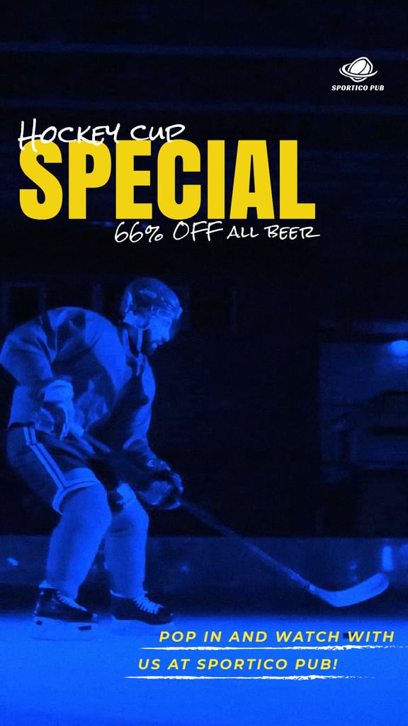 Hockey Match Offer Player on Ice | Vertical Video Template — Crear un diseño Hockey Match Offer Player on Ice | Vertical Video Template — Crear un diseño