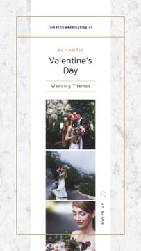 Valentines Day Card with Romantic Newlyweds