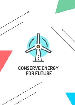 Conserve Energy Wind Turbine Icon