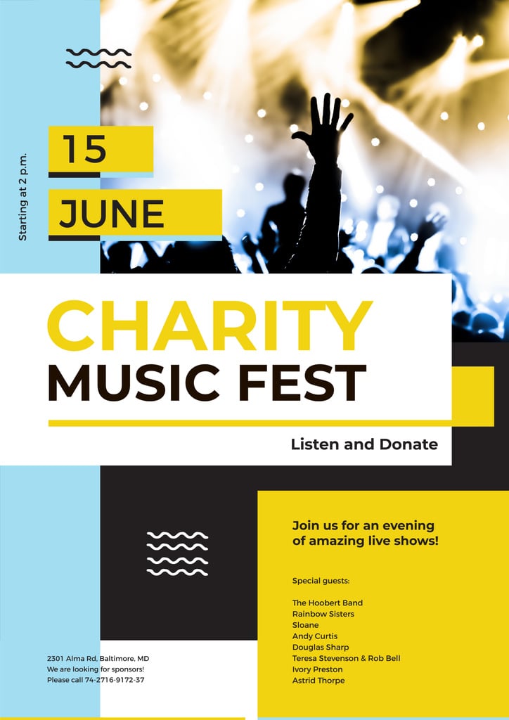 Music Fest Invitation with Crowd at Concert — Створити дизайн Music Fest Invitation with Crowd at Concert — Створити дизайн