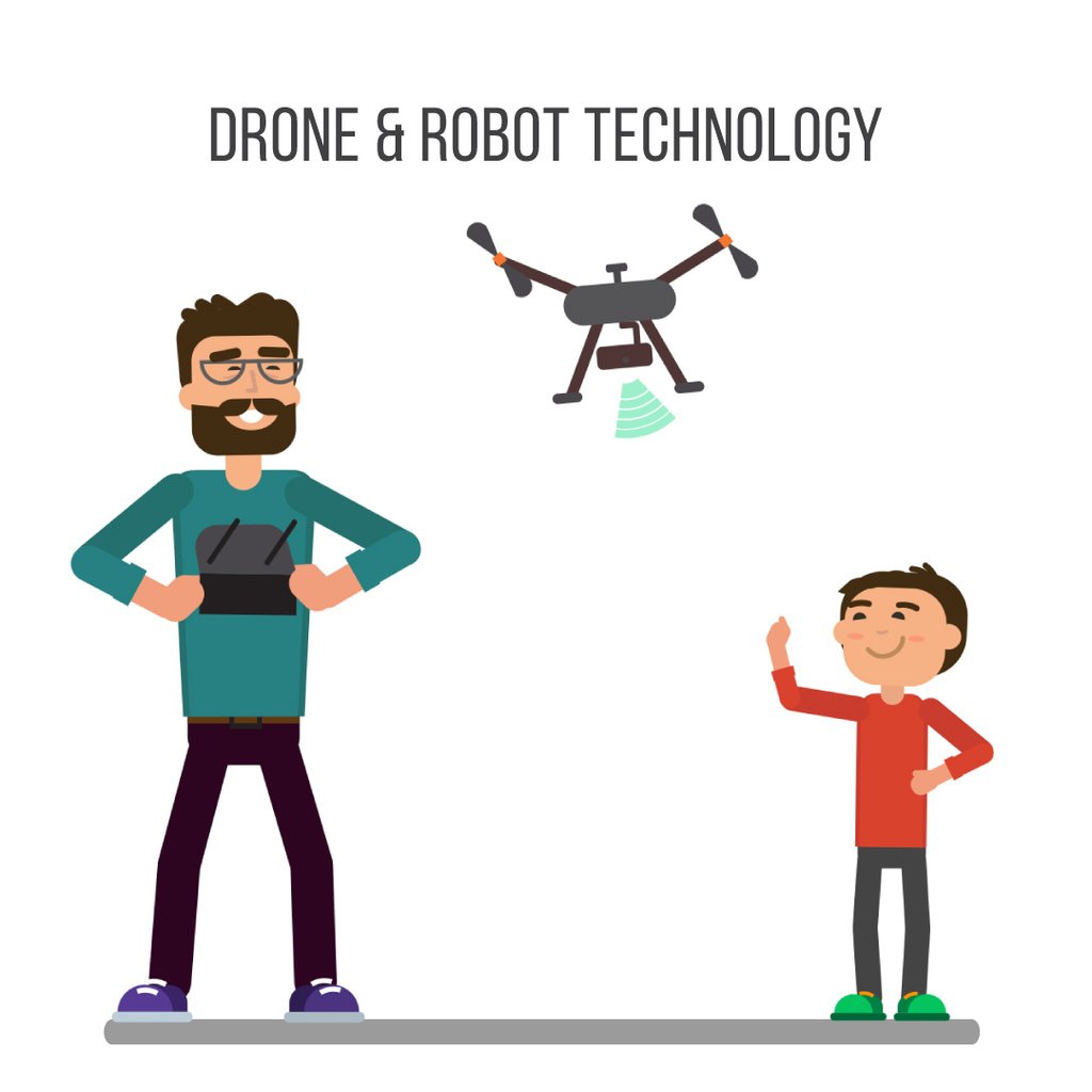 Father and child launching drone — Create a Design Father and child launching drone — Create a Design