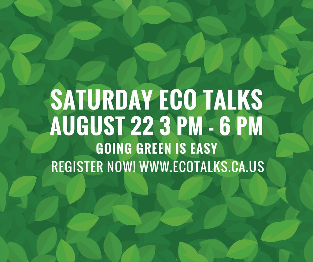 Ecological Event Announcement Green Leaves Texture | Facebook Post Template — Modelo de projeto Ecological Event Announcement Green Leaves Texture | Facebook Post Template — Modelo de projeto