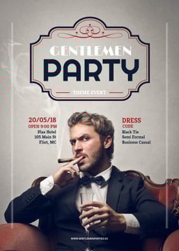 Gentlemen party invitation with Stylish Man