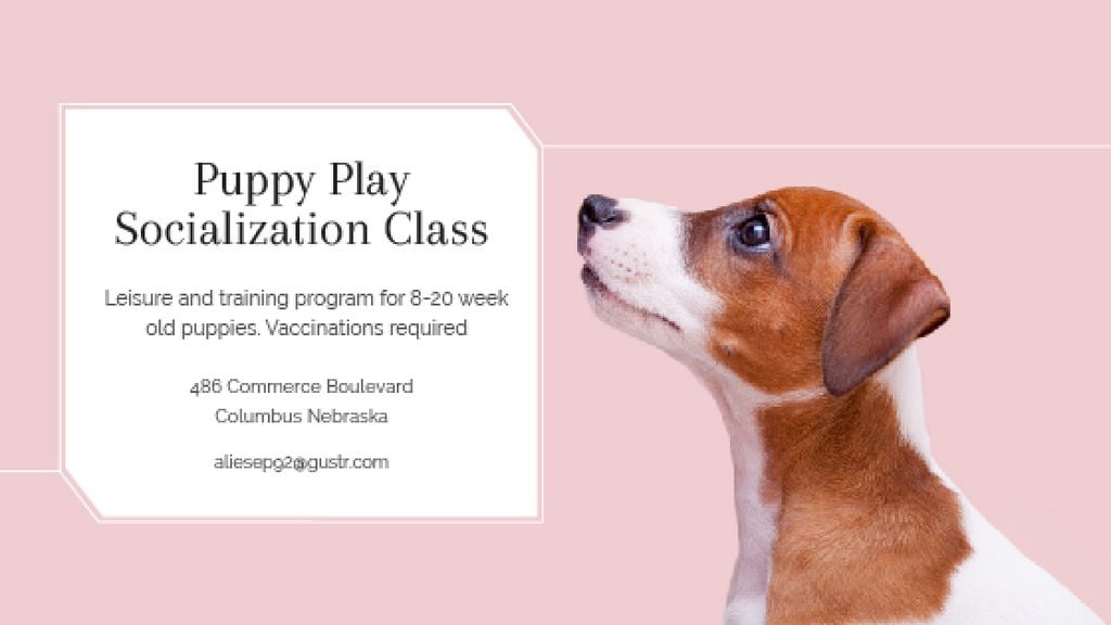 Puppy socialization class with Dog in pink — Create a Design Puppy socialization class with Dog in pink — Create a Design
