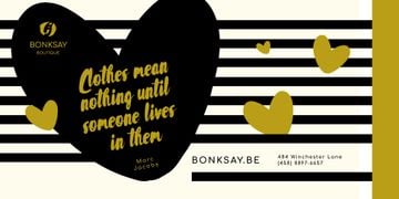 Fashion Quote with Heart on Stripes Background