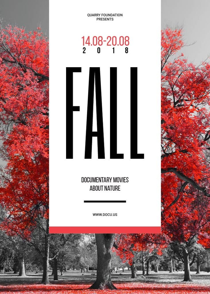 Fall nature documentary movies poster — Создать дизайн Fall nature documentary movies poster — Создать дизайн