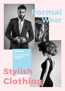 Fashion Ad Woman and Man with modern hairstyles