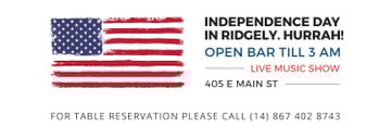 Independence Day Invitation USA Flag on White