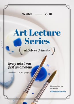Art Lecture Series Brushes and Palette in Blue