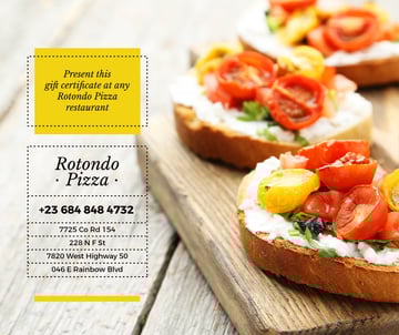 Pizza restaurant promotion with Italian dish