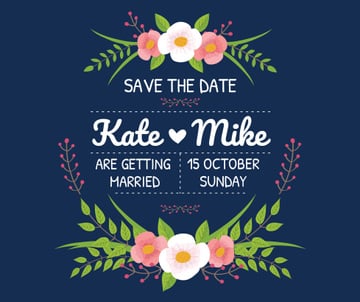 Save the Date Invitation with Floral Frame