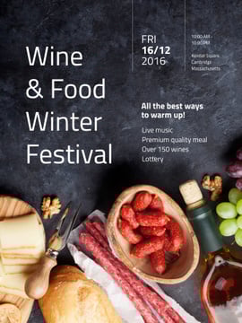 Food Festival invitation Wine and Snacks