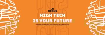 Technology Trends Arrows Pattern in Orange