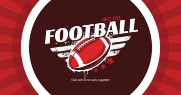 Football Event Announcement Ball in Red | Facebook Ad Template