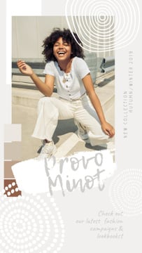 Fashion Offer Happy African American Girl in White