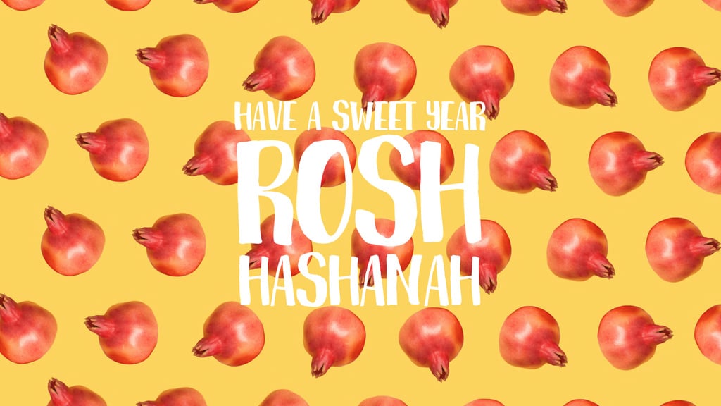 Rosh Hashanah template with rotating pomegranates — Modelo de projeto Rosh Hashanah template with rotating pomegranates — Modelo de projeto